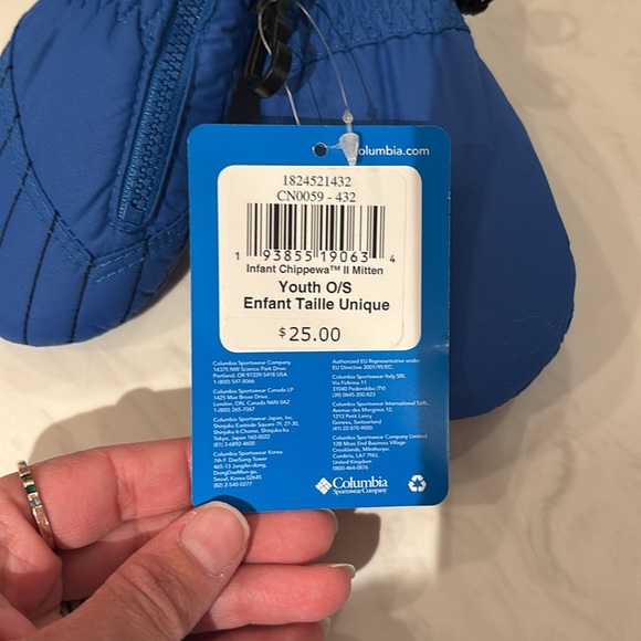 NWT Columbia Blue Infant Mittens - Picture 2 of 3